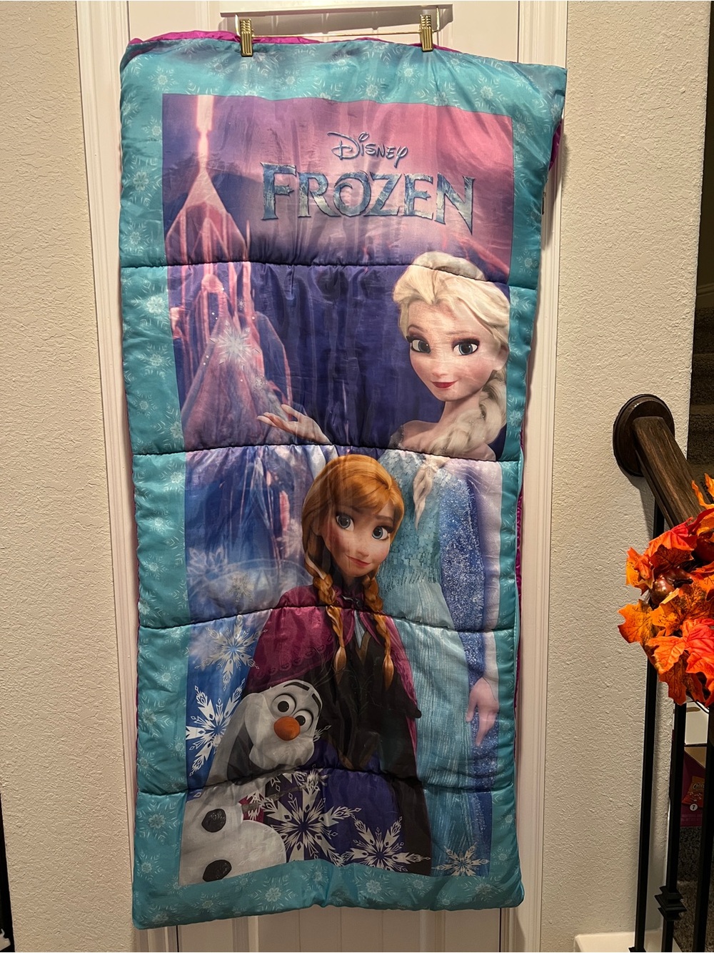 Disney Frozen Comforter Panel in Blue, Purple, Teal and Pink
